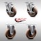 Service Caster 5 Inch SS High Temp Glass Filled Nylon Top Plate Caster Set with 2 Brake 2 Rigid SCC-SS20S514-GFNSHT-TLB-2-R-2 - alternate 1
